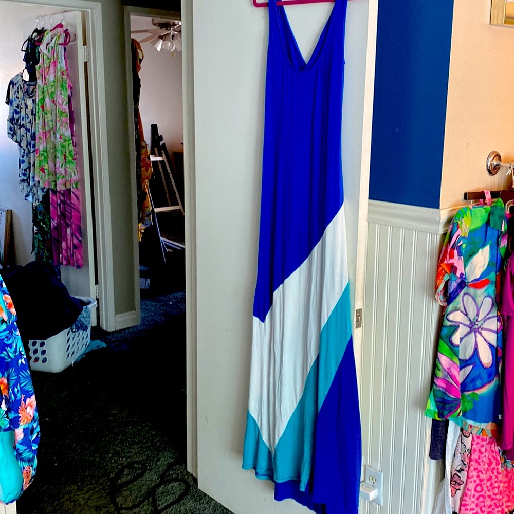 Backless rayon spandex maxi